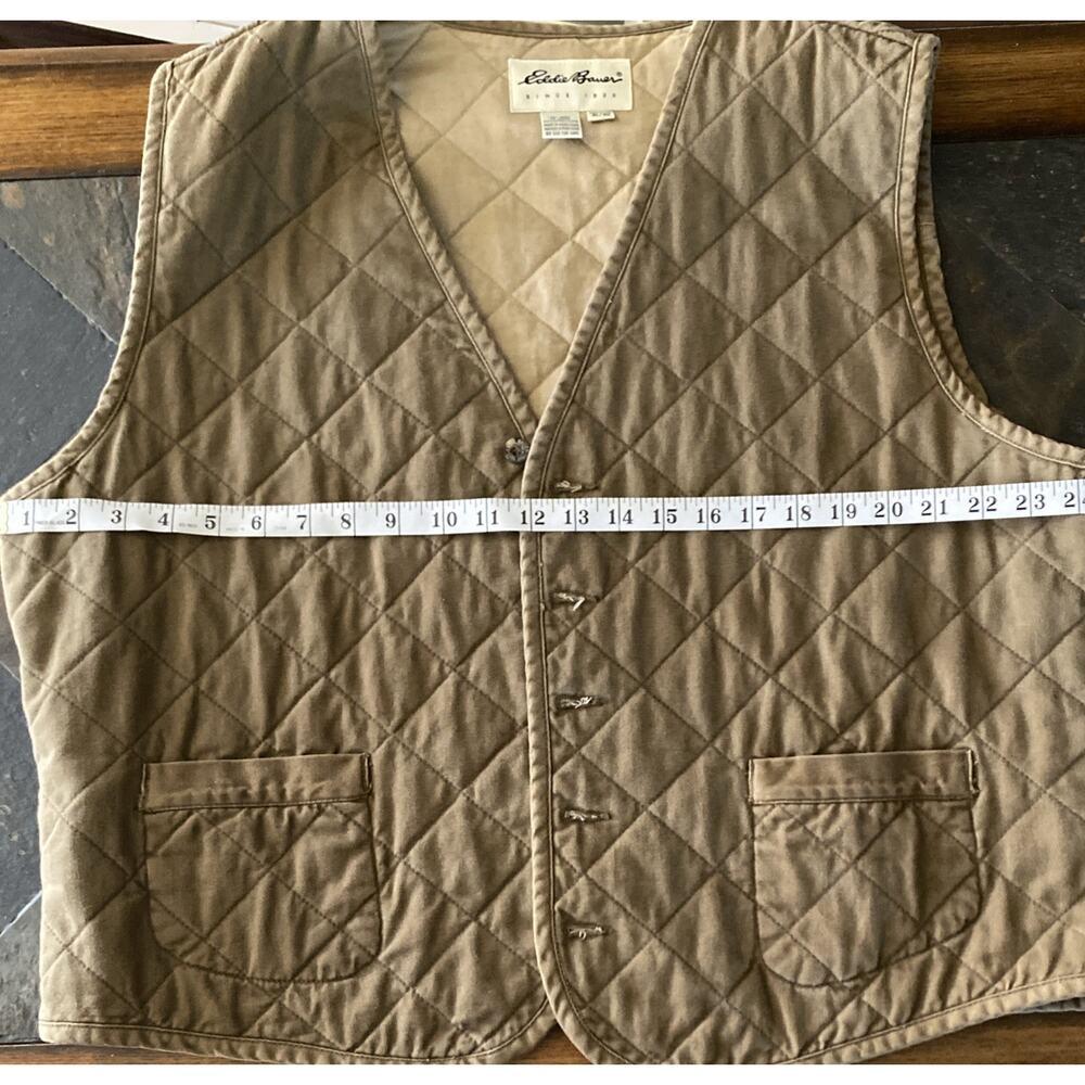 Vintage Eddie Bauer Quilted TAN HUNTING /Western Vest XL~ RARE Find - Picture 10 of 10